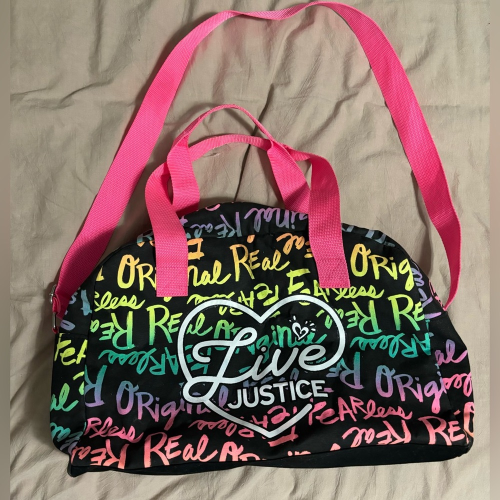 Justice girl LIVE! duffel bag with  adjustable strap